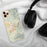 Custom Missoula Montana Map Phone Case in Woodblock on Table with Black Headphones