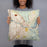 Person holding 18x18 Custom Missoula Montana Map Throw Pillow in Woodblock