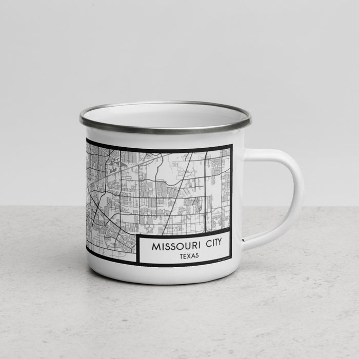Right View Custom Missouri City Texas Map Enamel Mug in Classic