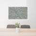24x36 Moab Utah Map Print Lanscape Orientation in Afternoon Style Behind 2 Chairs Table and Potted Plant