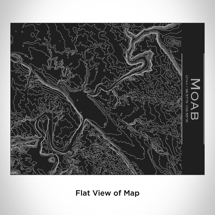 Rendered View of Moab Utah Map Engraving on 20oz Stainless Steel Insulated Bottle with Bamboo Top in Black