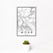 12x18 Moab Utah Map Print Portrait Orientation in Classic Style With Small Cactus Plant in White Planter