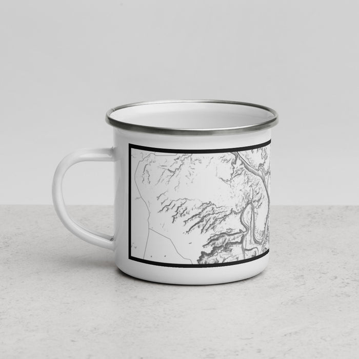 Left View Custom Moab Utah Map Enamel Mug in Classic