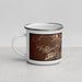 Left View Custom Moab Utah Map Enamel Mug in Ember