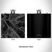 Rendered View of Moab Utah Map Engraving on 6oz Stainless Steel Flask in Black