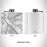 Rendered View of Moab Utah Map Engraving on 6oz Stainless Steel Flask in White