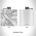 Rendered View of Moab Utah Map Engraving on 6oz Stainless Steel Flask in White
