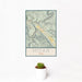 12x18 Moab Utah Map Print Portrait Orientation in Woodblock Style With Small Cactus Plant in White Planter