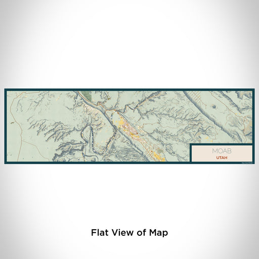Flat View of Map Custom Moab Utah Map Enamel Mug in Woodblock