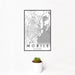 12x18 Mobile Alabama Map Print Portrait Orientation in Classic Style With Small Cactus Plant in White Planter