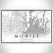 Mobile Alabama Map Print Landscape Orientation in Classic Style With Shaded Background