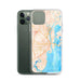 Custom Mobile Alabama Map Phone Case in Watercolor on Table with Laptop and Plant