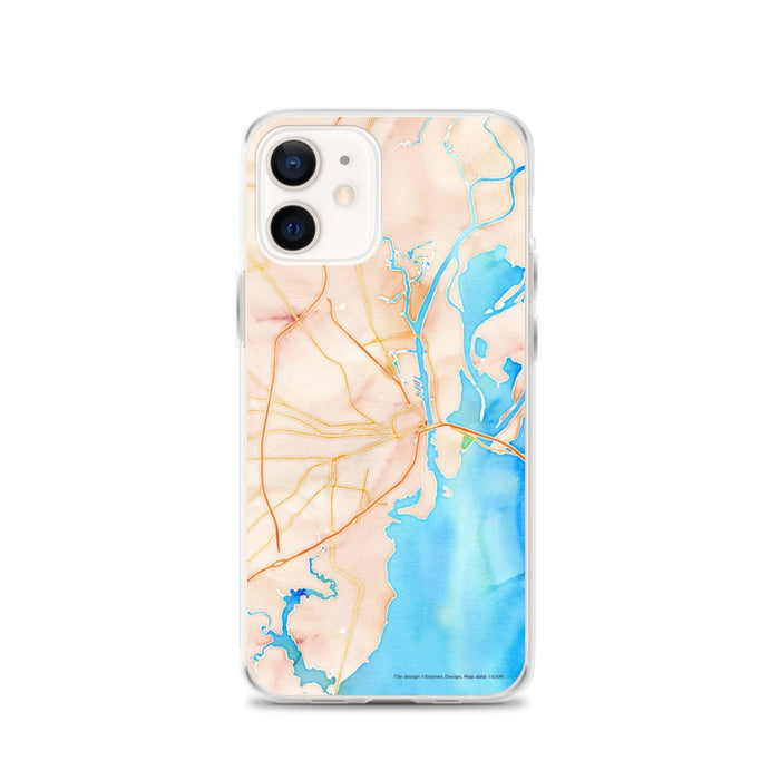 Custom Mobile Alabama Map iPhone 12 Phone Case in Watercolor