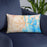 Custom Mobile Alabama Map Throw Pillow in Watercolor on Blue Colored Chair
