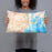 Person holding 20x12 Custom Mobile Alabama Map Throw Pillow in Watercolor