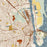 Mobile Alabama Map Print in Woodblock Style Zoomed In Close Up Showing Details