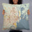 Person holding 22x22 Custom Mobile Alabama Map Throw Pillow in Woodblock