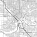 Modesto California Map Print in Classic Style Zoomed In Close Up Showing Details