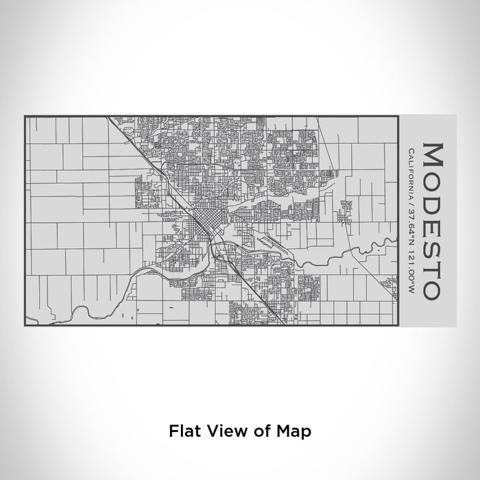 Rendered View of Modesto California Map Engraving on 17oz Stainless Steel Insulated Cola Bottle