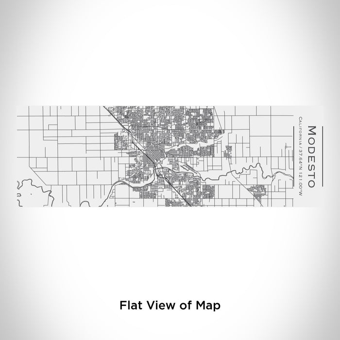 Rendered View of Modesto California Map Engraving on 10oz Stainless Steel Insulated Cup with Sliding Lid in White