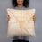 Person holding 18x18 Custom Modesto California Map Throw Pillow in Watercolor