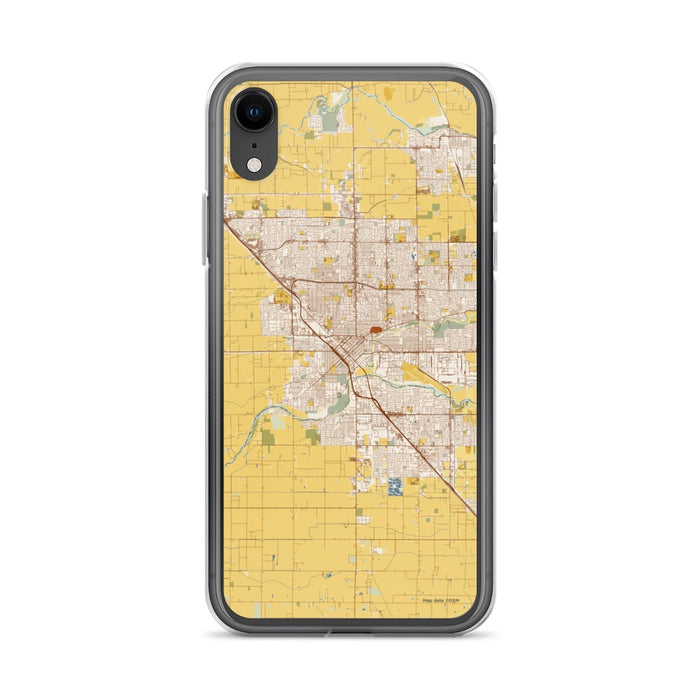 Custom Modesto California Map Phone Case in Woodblock