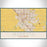 Modesto California Map Print Landscape Orientation in Woodblock Style With Shaded Background
