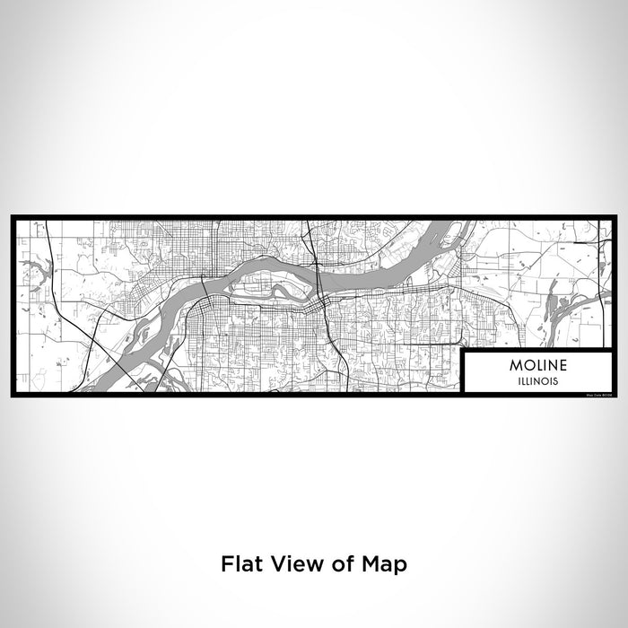 Flat View of Map Custom Moline Illinois Map Enamel Mug in Classic