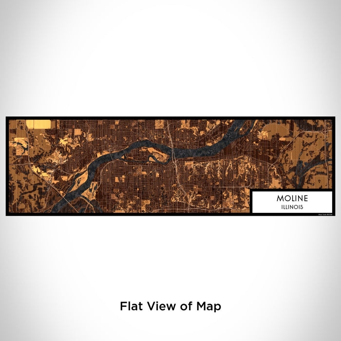 Flat View of Map Custom Moline Illinois Map Enamel Mug in Ember