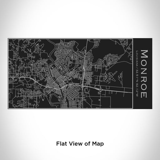 Rendered View of Monroe Louisiana Map Engraving on 17oz Stainless Steel Insulated Cola Bottle in Black