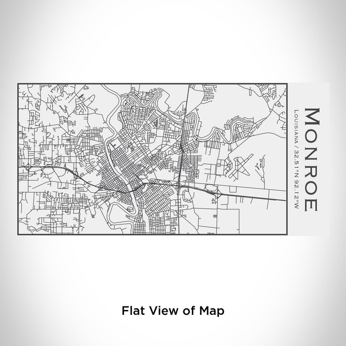 Rendered View of Monroe Louisiana Map Engraving on 17oz Stainless Steel Insulated Cola Bottle in White