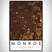 Monroe Louisiana Map Print Portrait Orientation in Ember Style With Shaded Background
