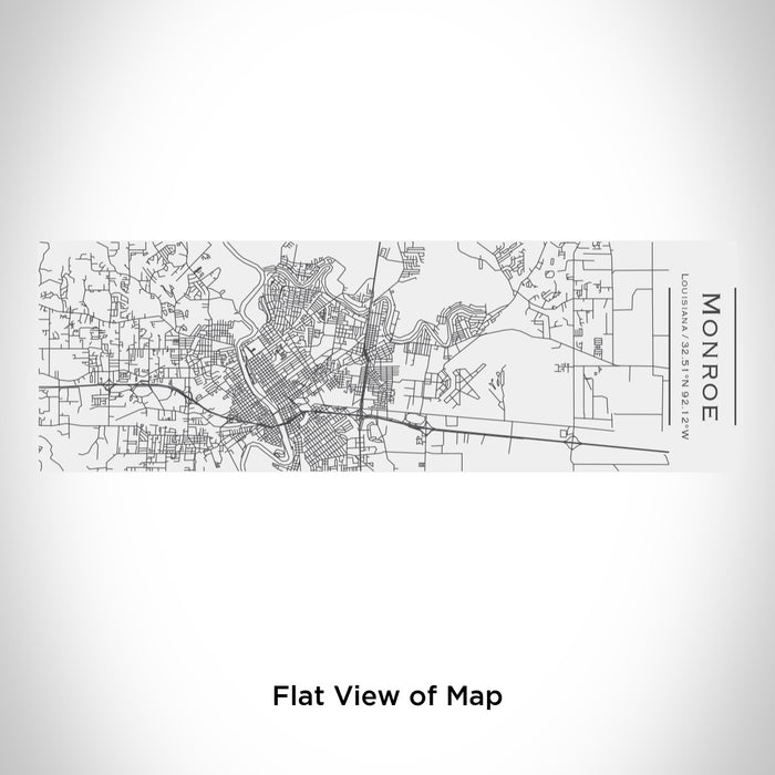 Rendered View of Monroe Louisiana Map Engraving on 10oz Stainless Steel Insulated Cup with Sliding Lid in White