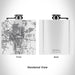 Rendered View of Monroe Louisiana Map Engraving on 6oz Stainless Steel Flask in White