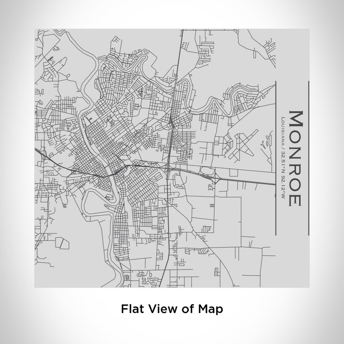 Rendered View of Monroe Louisiana Map Engraving on 17oz Stainless Steel Insulated Tumbler