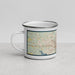 Left View Custom Monroe Louisiana Map Enamel Mug in Woodblock