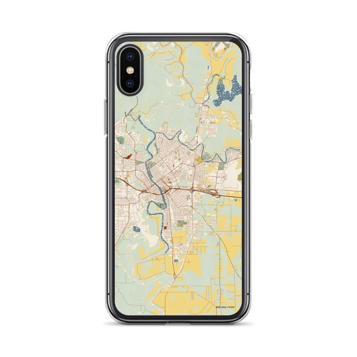 Custom Monroe Louisiana Map Phone Case in Woodblock