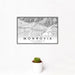 12x18 Monrovia California Map Print Landscape Orientation in Classic Style With Small Cactus Plant in White Planter