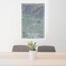 24x36 Monrovia California Map Print Portrait Orientation in Afternoon Style Behind 2 Chairs Table and Potted Plant