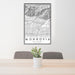 24x36 Monrovia California Map Print Portrait Orientation in Classic Style Behind 2 Chairs Table and Potted Plant