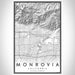 Monrovia California Map Print Portrait Orientation in Classic Style With Shaded Background