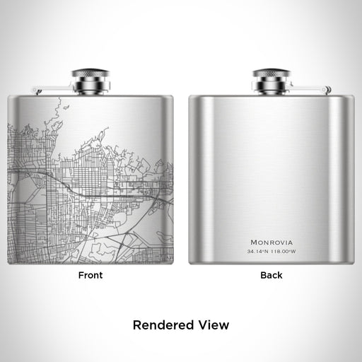 Rendered View of Monrovia California Map Engraving on undefined