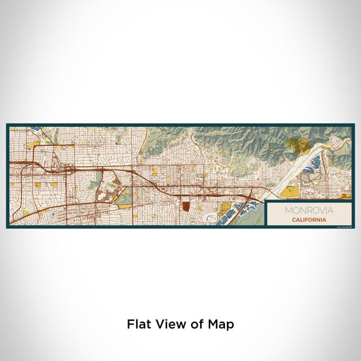 Flat View of Map Custom Monrovia California Map Enamel Mug in Woodblock