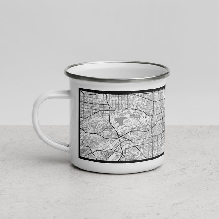 Left View Custom Montclair California Map Enamel Mug in Classic