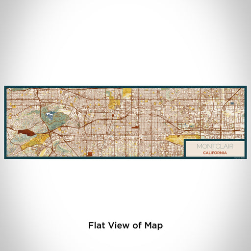 Flat View of Map Custom Montclair California Map Enamel Mug in Woodblock