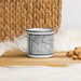 Left View Custom Montebello California Map Enamel Mug in Classic on Table Top