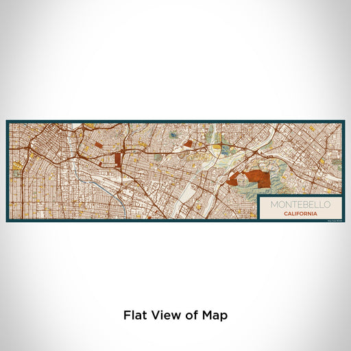 Flat View of Map Custom Montebello California Map Enamel Mug in Woodblock