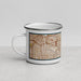 Left View Custom Montebello California Map Enamel Mug in Woodblock