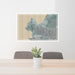 24x36 Monterey California Map Print Lanscape Orientation in Afternoon Style Behind 2 Chairs Table and Potted Plant