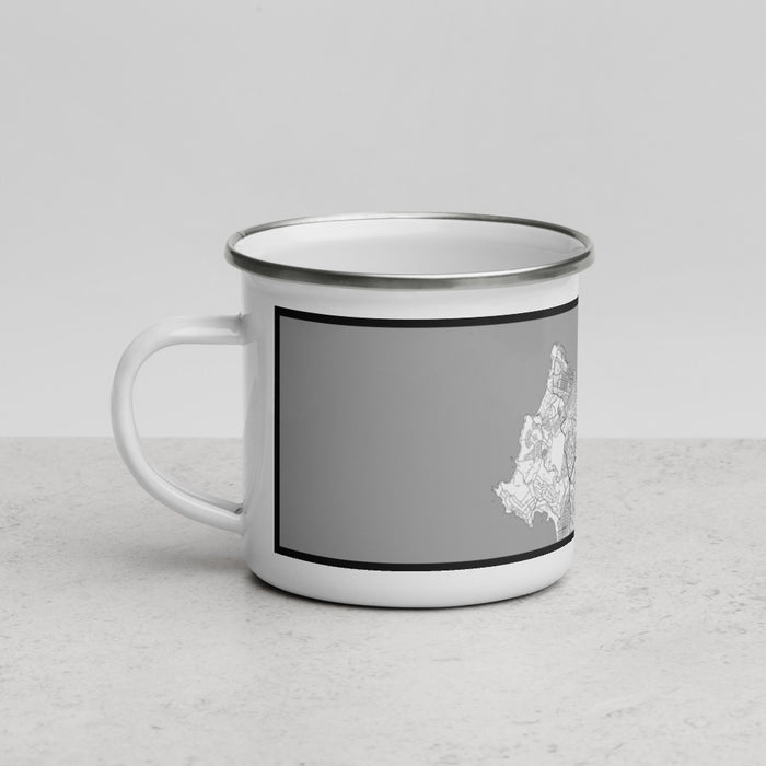 Left View Custom Monterey California Map Enamel Mug in Classic